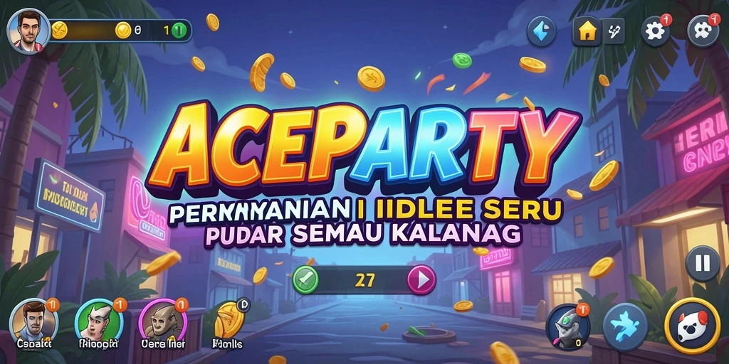 Tampilan menarik dari gameplay ACEPARTY yang menampilkan pesta yang meriah.