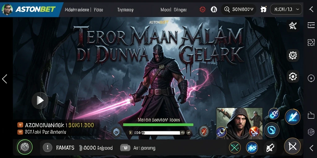 Tangkapan layar menunjukkan gameplay mendebarkan ASTONBET dengan suasana menyeramkan.