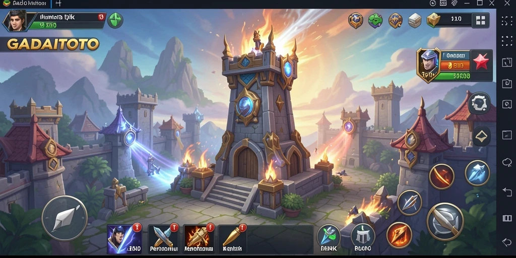 Gameplay GADAITOTO yang menegangkan dalam pertahanan menara.