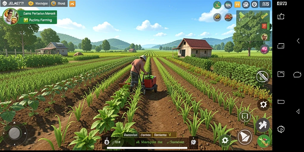 Tampilan gameplay menarik dari JELAS777 yang menunjukkan dunia pertanian.