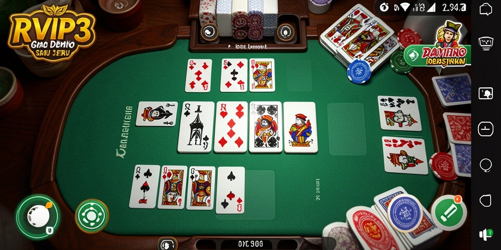 Screenshot gameplay RVIP3 yang menampilkan keseruan permainan Domino.