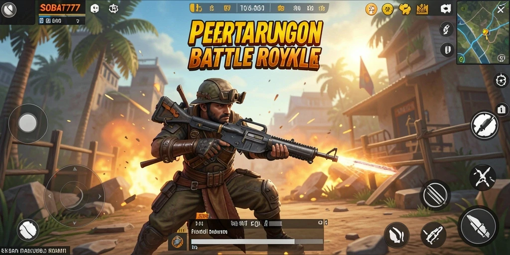 Gameplay mendebarkan di arena Battle Royale