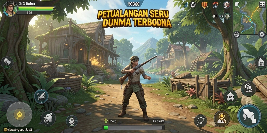 Screenshot menampilkan eksplorasi luas dan petualangan seru di XO368.
