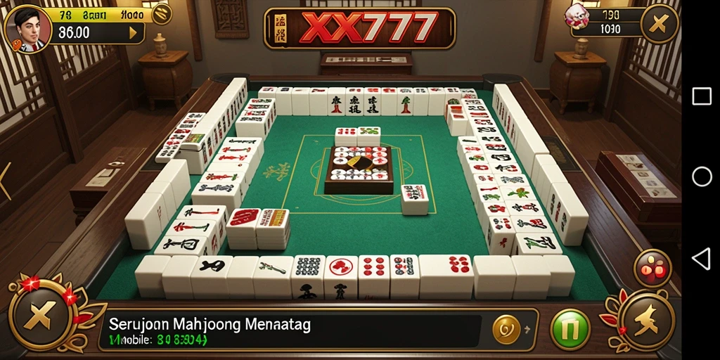Screenshot XXX777 menampilkan gameplay Mahjong yang menarik dan interaktif.